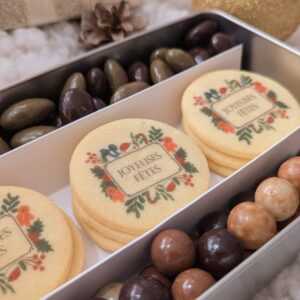 Coffret de Noël personnalisé biscuits et chocolats