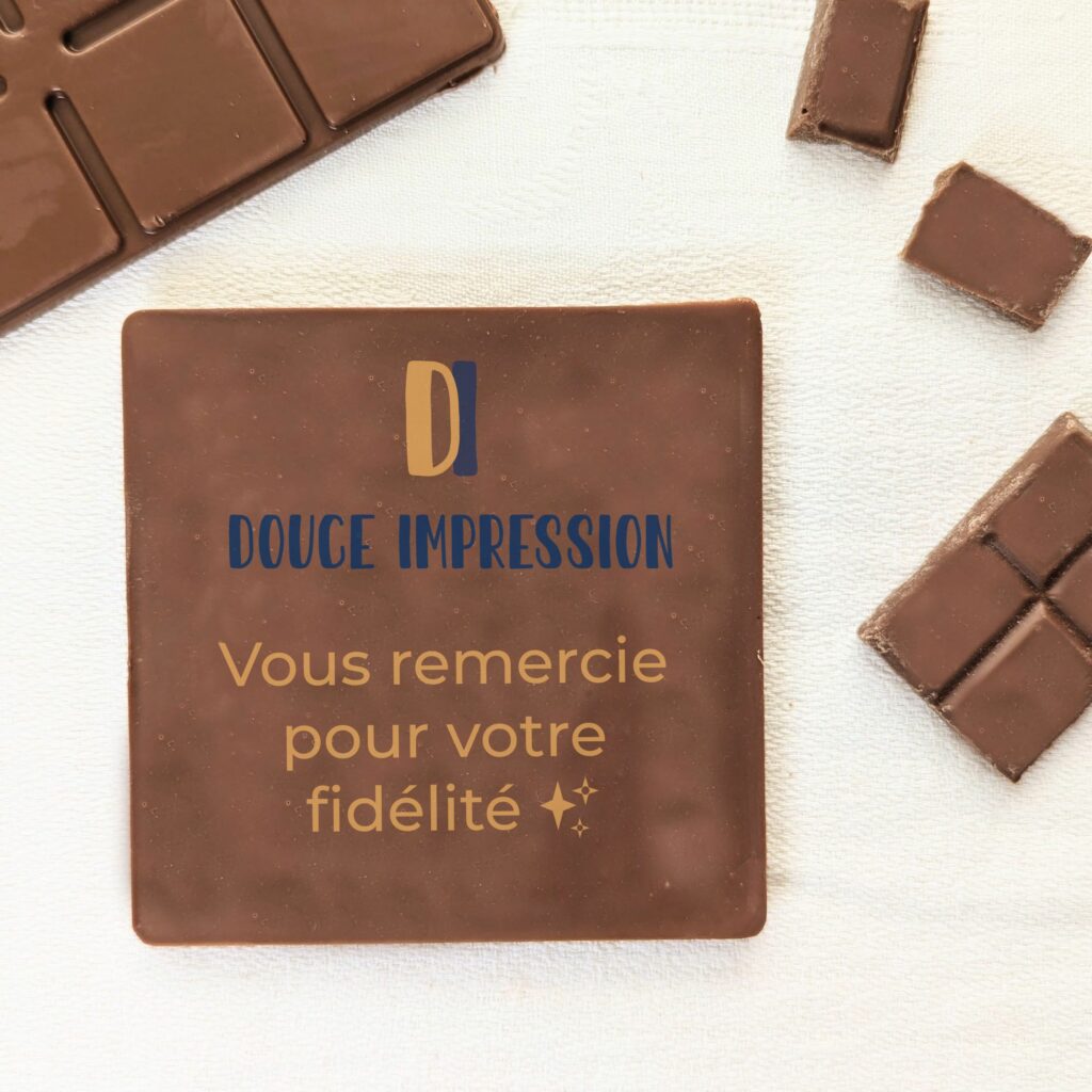 tablette de chocolat logoté pour cadeau affaire