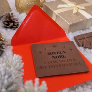 Chocolat de Noël personnalisé avec enveloppe