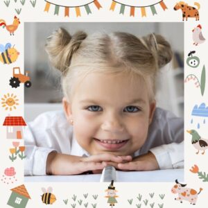 Feuille comestible carrée avec photo et décor enfant pour gâteau