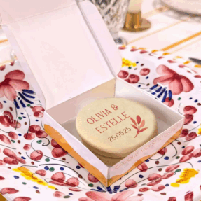 biscuits personnalisées thème terracota mariage