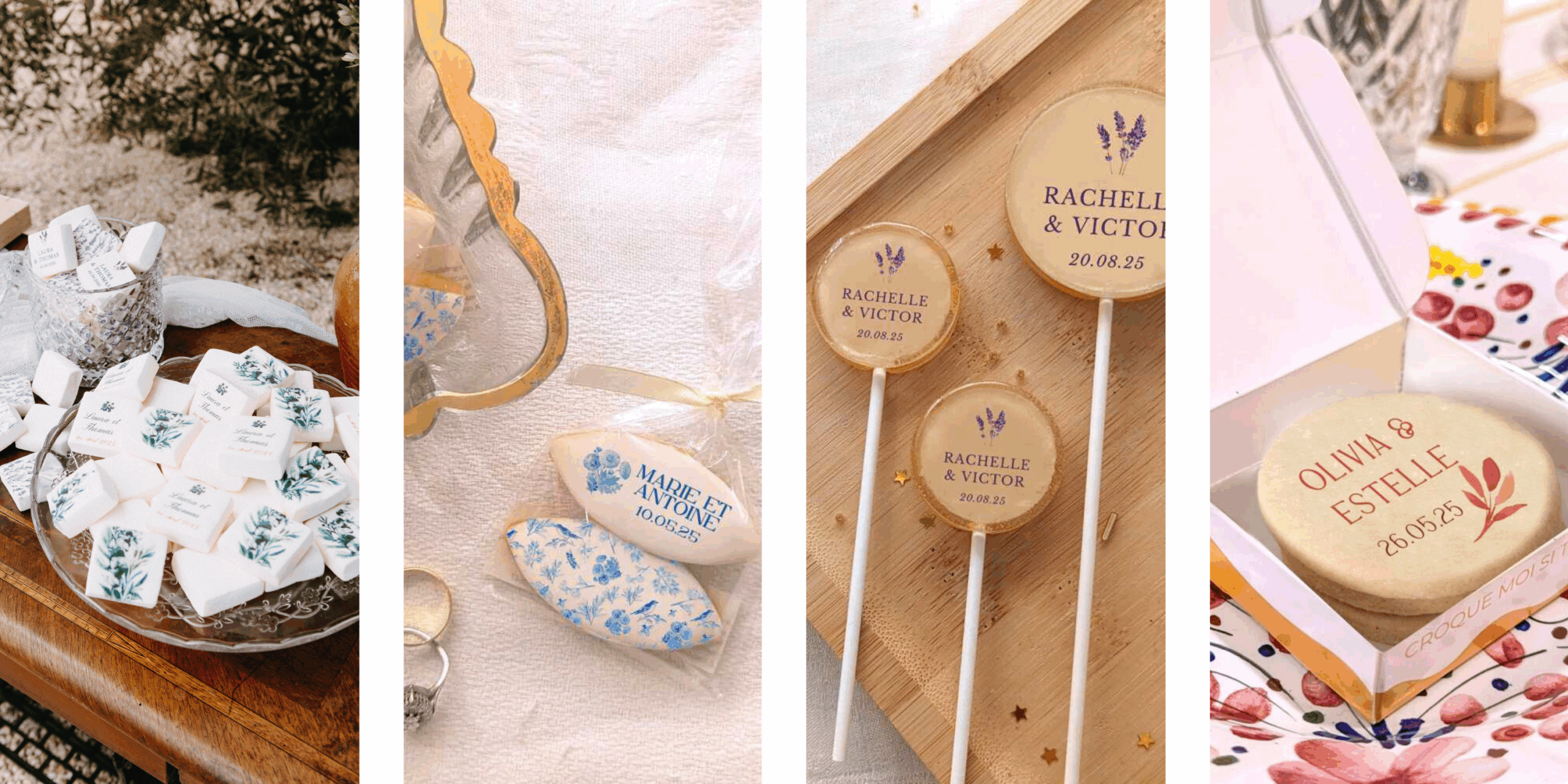 biscuits personnalisés pour mariage champetre