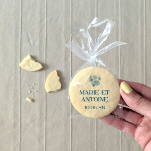 Biscuit personnalisé pour mariage chic