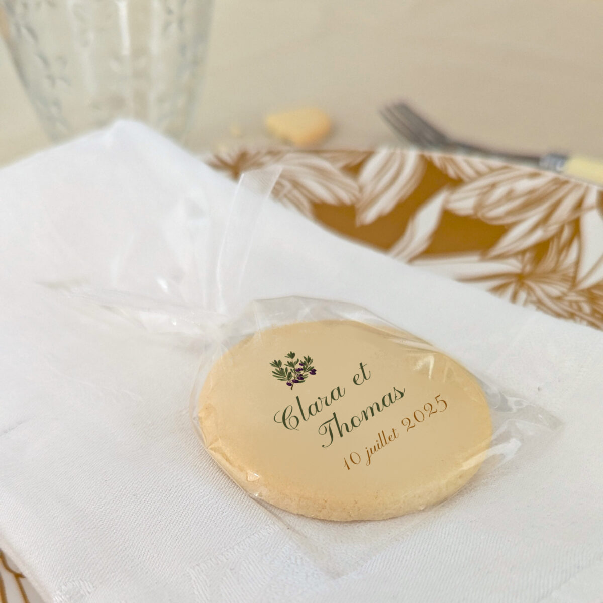 Biscuit personnalisé pour mariage provence
