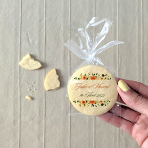 Biscuit personnalisé pour mariage floral