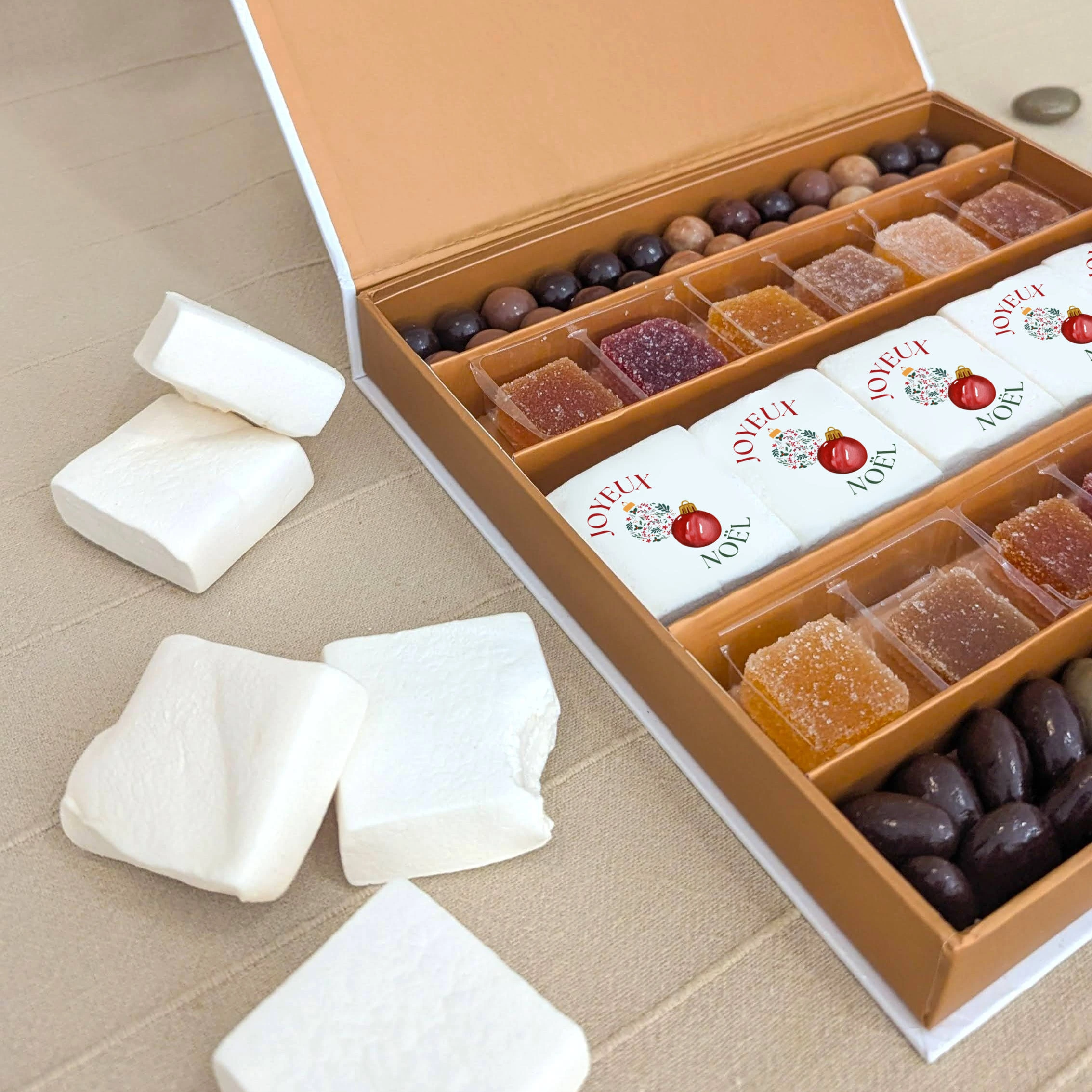 coffret gourmande de luxe personnalisé pour noel